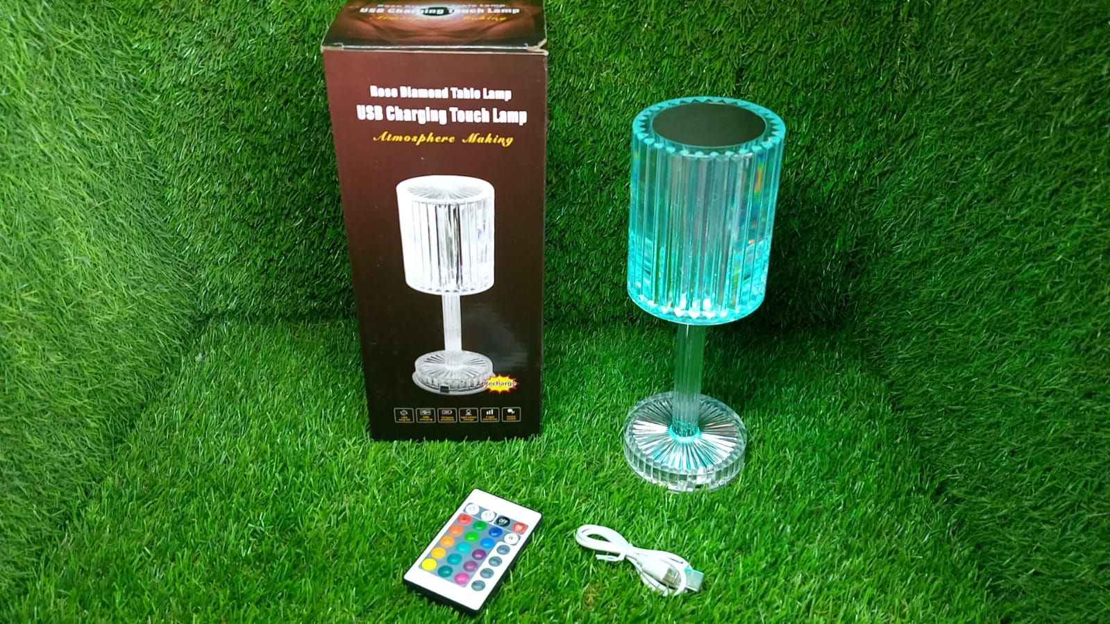 6605 Crystal Table Lamp , Touch Control Atmosphere Nightstand Lamp With USB Charging Line DeoDap 6605 Crystal Table Lamp , Touch Control Atmosphere Nightstand Lamp With USB Charging Line DeoDap
